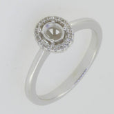 14K White Gold Semi Mount Ring Setting Oval OV 5X4mm Halo Solitaire PJC14645R14K - Syzjewelry